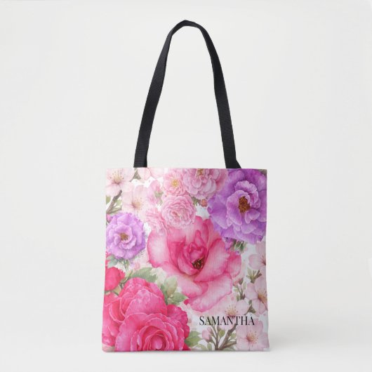Tote Bag Conception Florale Personnalisée (Devant)