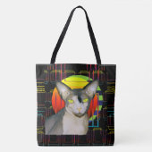 Tote Bag Conception folle de chat avec le chat Ninja de (Devant)