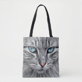 Tote Bag Conception fractale face chat-10682 (Devant)