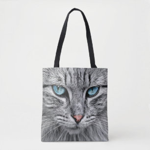 Tote Bag Conception fractale face chat-10682