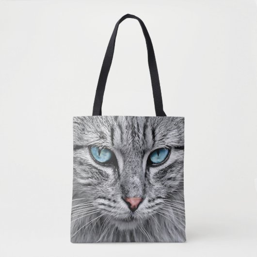 Tote Bag Conception fractale face chat-10682 (Devant)