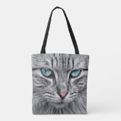 Tote Bag Conception fractale face chat-10682 (Dos)