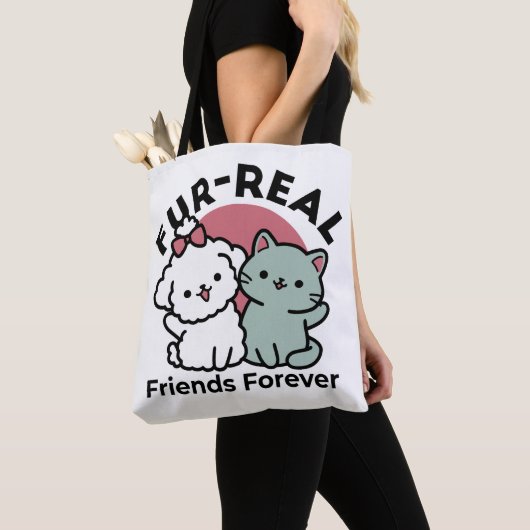 Tote Bag Conception "Fur-Real Friends Forever" (De près)