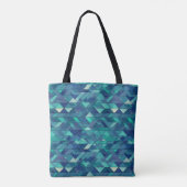 Tote Bag Conception géométrique avec tons bleus. (Dos)
