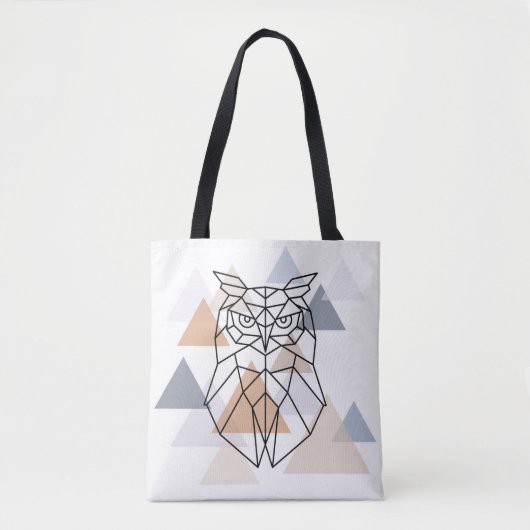 Tote Bag Conception géométrique de hibou (Devant)