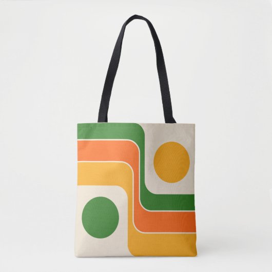Tote Bag Conception géométrique de style rétro des années 1 (Devant)