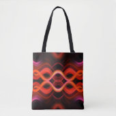 Tote Bag Conception géométrique des lignes ondulées rouges. (Devant)