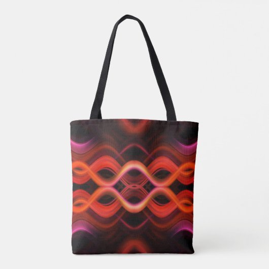 Tote Bag Conception géométrique des lignes ondulées rouges. (Dos)