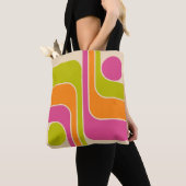 Tote Bag Conception géométrique rétro moderne (De près)