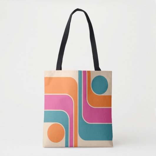 Tote Bag Conception géométrique rétro moderne (Devant)