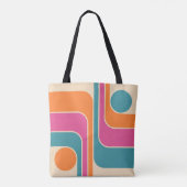 Tote Bag Conception géométrique rétro moderne (Dos)