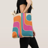 Tote Bag Conception géométrique rétro moderne (De près)