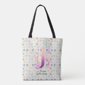 Tote Bag Conception gracieuse d'un monogramme floral de Jen (Dos)