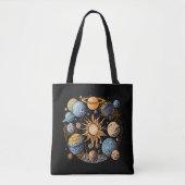 Tote Bag Conception graphique du système solaire (Devant)