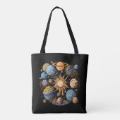 Tote Bag Conception graphique du système solaire (Dos)