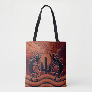 Tote Bag Conception Kokopelli de sud-ouest de cactus de Sun