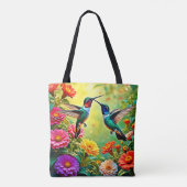 Tote Bag Conception magique de colibri aux tons bijoux (Dos)