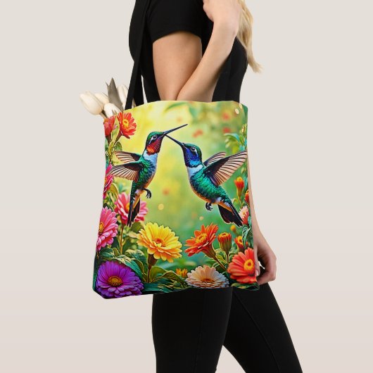 Tote Bag Conception magique de colibri aux tons bijoux (De près)