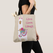 Tote Bag Conception mignonne de lama avec la couleur faite (De près)