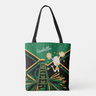 Tote Bag Conception mignonne verte, noire et d'or de