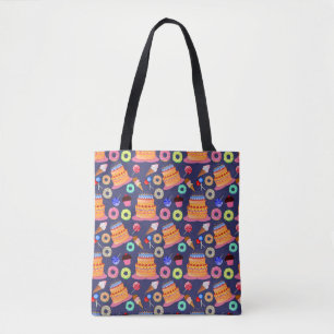 Tote Bag Conception Motif de pâtisserie de gâteaux d'annive