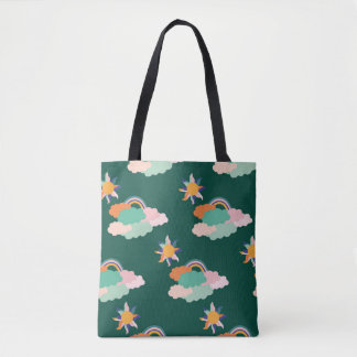 Tote Bag Conception motif transparente avec nuages colorés 