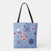 Tote Bag Conception nautique de patchwork (Dos)