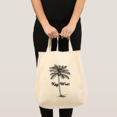 Tote Bag Conception noire et blanche de Key West la Floride (Devant (produit))