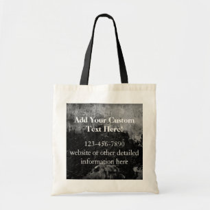 Tote Bag Conception noire grunge de finition de Faux de