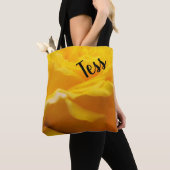 Tote Bag Conception personnalisée de fleur de rose jaune (De près)