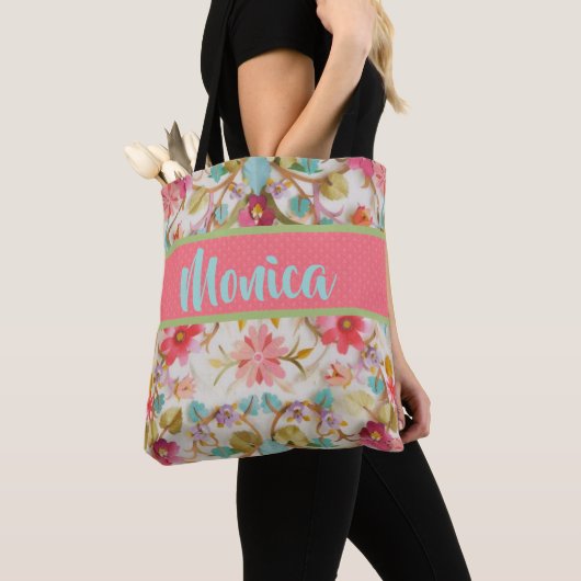 Tote Bag Conception personnalisée de Fourre-tout Floral (De près)