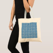 Tote Bag Conception principale grecque - bleu et blanc (Devant (produit))
