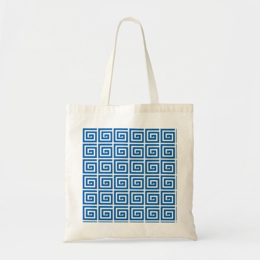 Tote Bag Conception principale grecque - bleu et blanc (Devant)