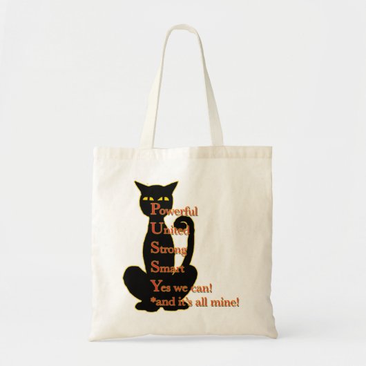 Tote Bag Conception puissante de chat de femme (Devant)