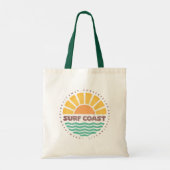 Tote Bag Conception Rétro de Plage au Coucher du Soleil sur (Dos)