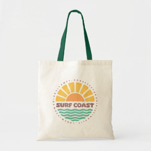 Tote Bag Conception Rétro de Plage au Coucher du Soleil sur