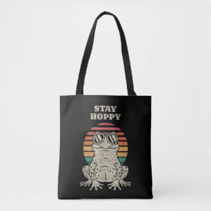 Tote Bag Conception Rétro Vintage Amoureux de Grenouille et