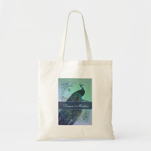 Tote Bag Conception romantique vintage de paon (Devant)