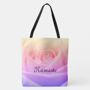 Tote Bag Conception rose de Namaste de joli arc-en-ciel