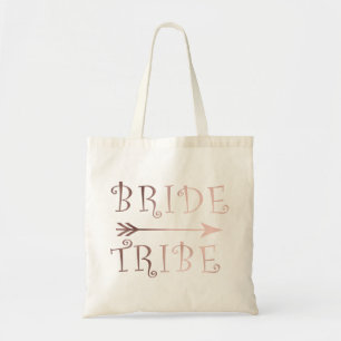 Tote Bag conception rose de tribu de jeune mariée d'or de
