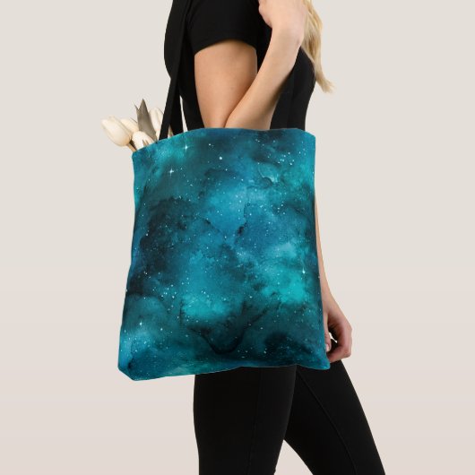 Tote Bag Conception Série Galaxie Sarcelle 7 (De près)