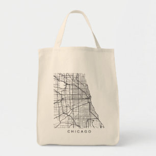 Tote Bag Conception sombre minimaliste de plan de ville de