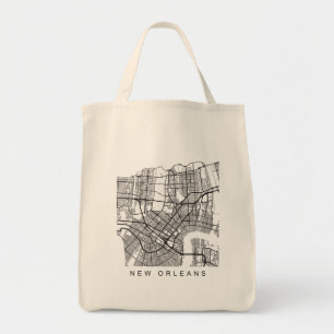 Tote Bag Conception sombre minimaliste de plan de ville de