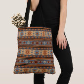 Tote Bag Conception sud-ouest Adobe Grey Brown Tribal Motif (De près)
