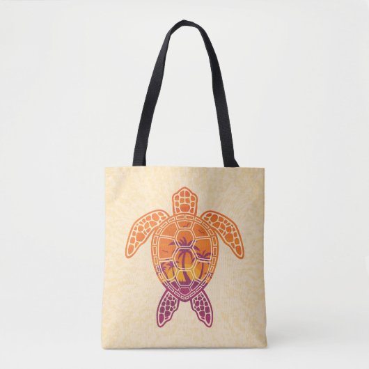 Tote Bag Conception Tropicale de la tortue de mer coucher d (Devant)