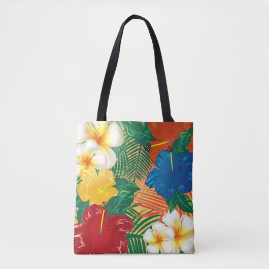Tote Bag Conception tropicale exotique de fleur (Devant)