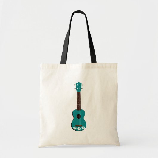 Tote Bag conception turquoise de ketmie d'ukulélé (Devant)