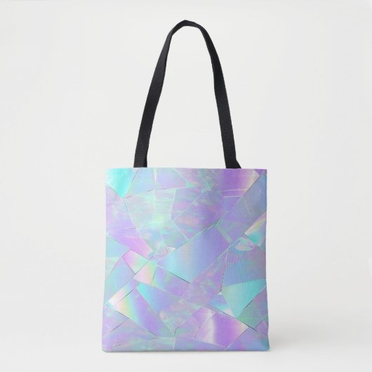 Tote Bag Conception turquoise et violette Iridescente (Devant)