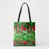 Tote Bag Conception verte et rouge de flammes  (Devant)