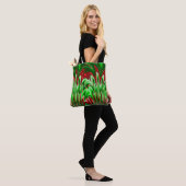 Tote Bag Conception verte et rouge de flammes  (Sur le modèle)